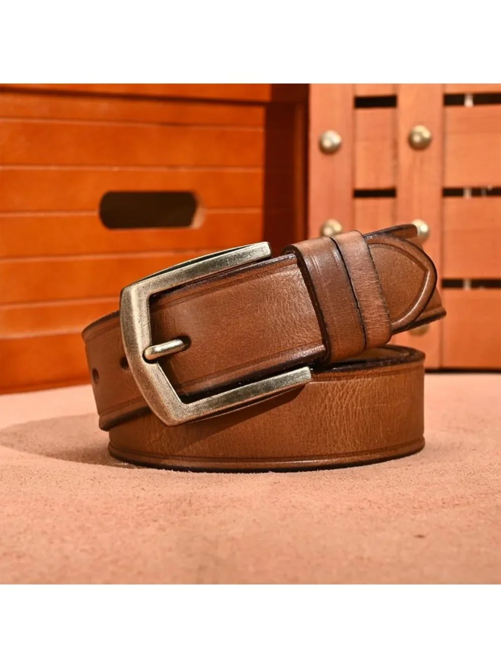 Men's Full Grain Genuine Leather Belts - Durable, Stylish, Adjustable Fit